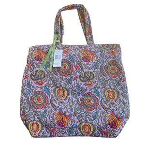 Vera Bradley Clermont Travel Tote Marrakesh Purple Quilted Cotton Bag